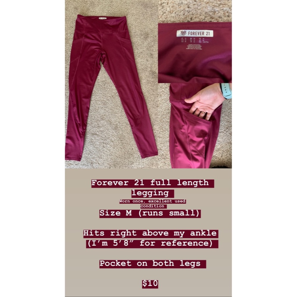 Full length leggings with pocket